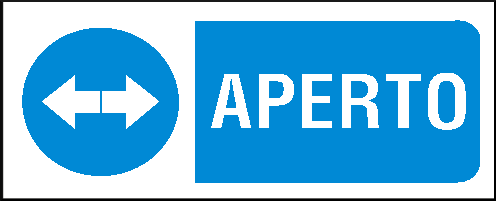 gbc Aperto Cartello in PVC , spessore 1mm, dimensioni 31x14cm, di informazione, segnaletica di sicurezza conferme al DLGS 81 del 09/04/2008 RSHT00104
