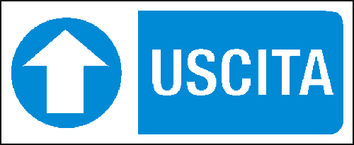 gbc Uscita Avanti Cartello in PVC , spessore 1mm, dimensioni 31x14cm, di informazione, segnaletica di sicurezza conferme al DLGS 81 del 09/04/2008 RSHT00109