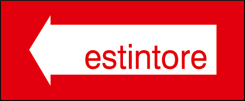 gbc Cartello di sicurezza, Estintore verso sinistra Cartello in PVC , spessore 1mm, dimensioni 31x14cm, di pericolo, segnaletica di sicurezza conferme al DLGS 81 del 09/04/2008 RSHT00120