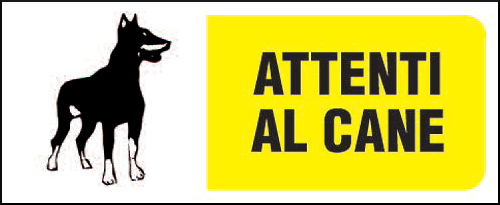 gbc Attenti al cane Cartello in PVC , spessore 1mm, dimensioni 31x14cm, di pericolo, segnaletica di sicurezza conferme al DLGS 81 del 09/04/2008.