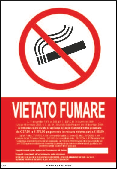 gbc Vietato fumare Cartello in PVC, dimensioni 31x42cm, spessore 1mm RSHT00130