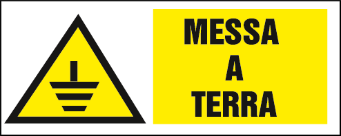 gbc Messa a terra Cartello in PVC , spessore 1mm, dimensioni 31x14cm, di pericolo, segnaletica di sicurezza conferme al DLGS 81 del 09/04/2008 RSHT00136