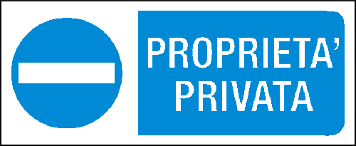 gbc Propriet privata Cartello in PVC , spessore 1mm, dimensioni 31x14cm, di informazione, segnaletica di sicurezza conferme al DLGS 81 del 09-04-2008.
