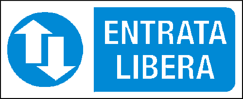 gbc Entrata libera Cartello in PVC , spessore 1mm, dimensioni 31x14cm, di informazione, segnaletica di sicurezza conferme al DLGS 81 del 09/04/2008.