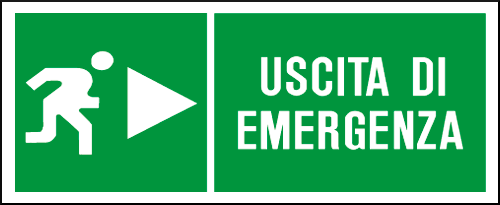 gbc Cartello di sicurezza, Uscita di Emergenza verso destra RSHT00226.
