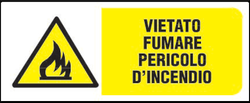 gbc Vietato fumare pericolo d&rsquo;incendio Cartello in PVC , spessore 1mm, dimensioni 31x14cm, di pericolo, segnaletica di sicurezza conferme al DLGS 81 del 09/04/2008 RSHT00230