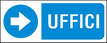 gbc Uffici destra Cartello in PVC , spessore 1mm, dimensioni 31x14cm, di informazione, segnaletica di sicurezza conferme al DLGS 81 del 09/04/2008.