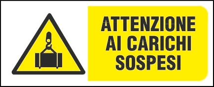 gbc Attenzione ai carichi sospesi Cartello in PVC , spessore 1mm, dimensioni 31x14cm, di pericolo, segnaletica di sicurezza conferme al DLGS 81 del 09/04/2008 RSHT00271