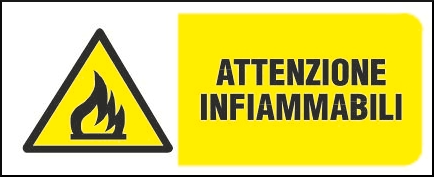 gbc Attenzione infiammabili Cartello in PVC , spessore 1mm, dimensioni 31x14cm, di pericolo, segnaletica di sicurezza conferme al DLGS 81 del 09/04/2008 RSHT00272
