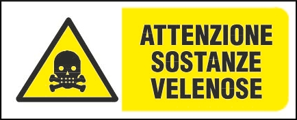 gbc Attenzione sostanze velenose Cartello in PVC , spessore 1mm, dimensioni 31x14cm, di pericolo, segnaletica di sicurezza conferme al DLGS 81 del 09/04/2008.