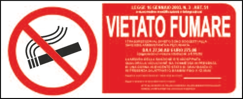 gbc Cartello di vietato fumare 3 Cartello in PVC , spessore 1mm, dimensioni 31x14cm, di divieto, segnaletica di sicurezza conferme al DLGS 81 del 09-04-2008.
