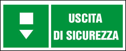 gbc Cartello di sicurezza, Uscita di Sicurezza Cartello in PVC , spessore 1mm, dimensioni 31x14cm, di pericolo, segnaletica di sicurezza conferme al DLGS 81 del 09/04/2008 RSHT00394