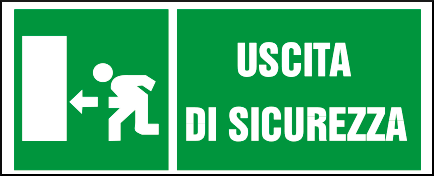 gbc Cartello di sicurezza, Uscita di Sicurezza verso sinistra Cartello in PVC , spessore 1mm, dimensioni 31x14cm, di pericolo, segnaletica di sicurezza conferme al DLGS 81 del 09/04/2008 RSHT00395