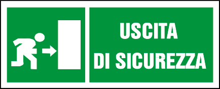 gbc Cartello di sicurezza, Uscita di Sicurezza verso destra Cartello in PVC , spessore 1mm, dimensioni 31x14cm, di pericolo, segnaletica di sicurezza conferme al DLGS 81 del 09/04/2008 RSHT00396