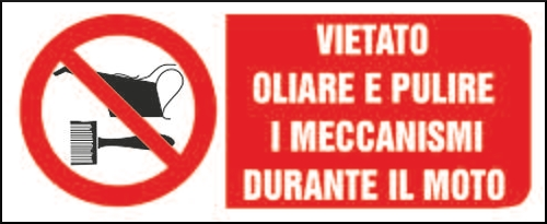 gbc Vietato oliare e pulire i meccanismi durante il moto RSHT00483.