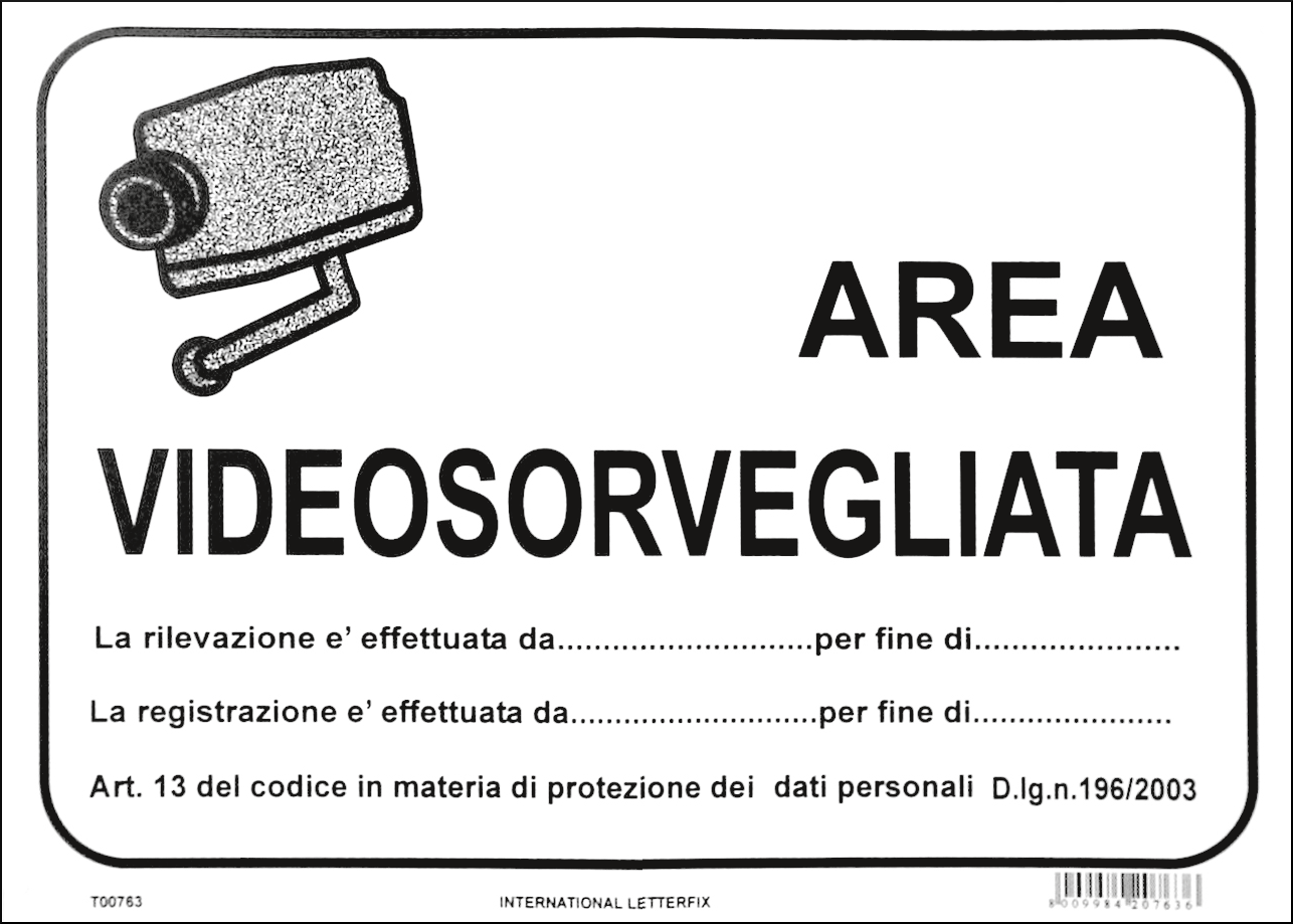 gbc Area videosorvegliata Cartello in PVC, dimensioni  25x35cm, spessore 1mm RSHT00763