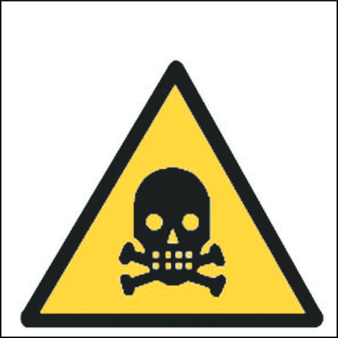 gbc Pittogramma adesivo pericolo MORTE In Vinile, spessore 0.10mm, colore e simboli a norma CEE, dimensioni 17x17cm RSHT01401