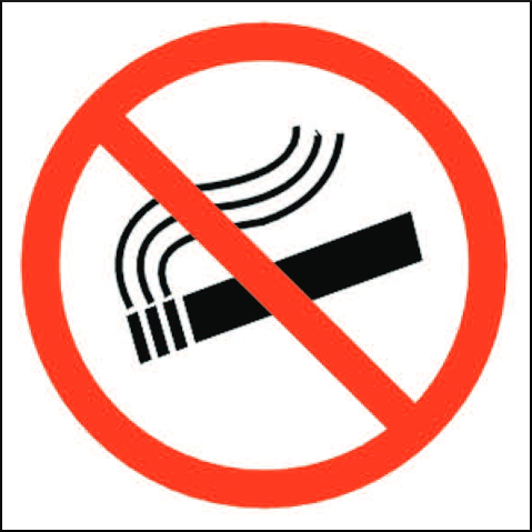gbc Pittogramma adesivo divieto FUMARE In Vinile, spessore 0.10mm, colore e simboli a norma CEE, dimensioni 17x17cm.