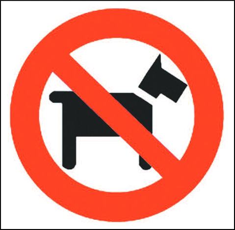 gbc Pittogramma adesivo divieto di ACCESSO ai CANI In Vinile, spessore 0.10mm, colore e simboli a norma CEE, dimensioni 17x17cm RSHT01414