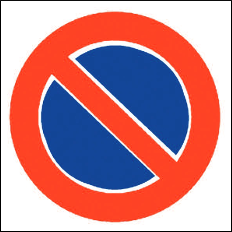 gbc Pittogramma adesivo divieto di SOSTA In Vinile, spessore 0.10mm, colore e simboli a norma CEE, dimensioni 17x17cm RSHT01415