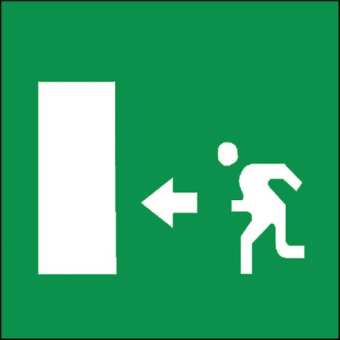 gbc Pittogramma adesivo di salvataggio uscita di sicurezza a sinistra RSHT01425.