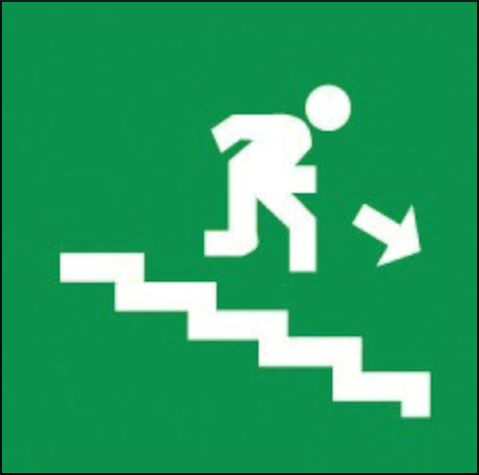 gbc Pittogramma adesivo di salvataggio scendere a destra RSHT01428.