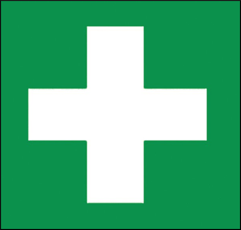 gbc Pittogramma adesivo di salvataggio cassetta primo SOCCORSO In Vinile, spessore 0.10mm, colore e simboli a norma CEE, dimensioni 17x17cm RSHT01431