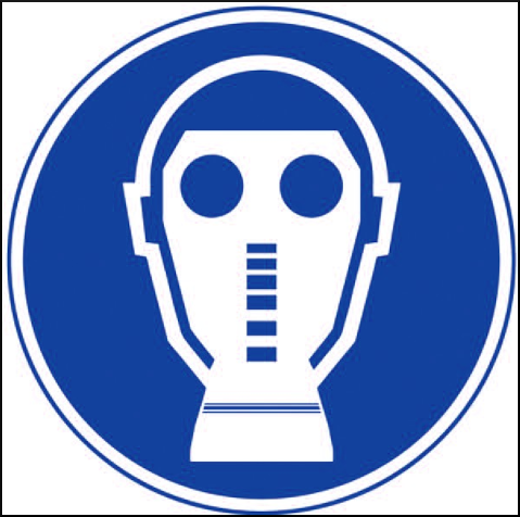 gbc Pittogramma adesivo di obbligo per MASCHERA protettiva In Vinile, spessore 0.10mm, colore e simboli a norma CEE, dimensioni 17x17cm RSHT01434