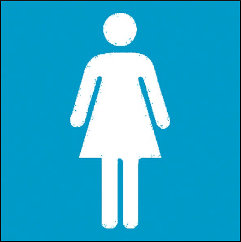 gbc Pittogramma adesivo per bagno delle SIGNORE In Vinile, spessore 0.10mm, colore e simboli a norma CEE, dimensioni 17x17cm RSHT01442