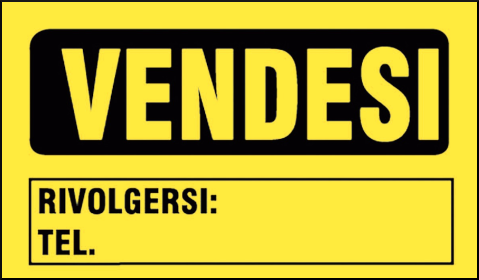 gbc Cartello VENDESI, rivolgersi, tel. Cartello in PVC , spessore 1mm, dimensioni 20x30cm.
