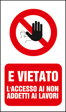 gbc � vietato l'accesso ai non addetti ai lavori Cartello in PVC , spessore 0.5mm, dimensioni 20x30cm, di divieto RSHT06006