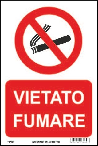 gbc Vietato fumare Cartello in PVC , spessore 0.5mm, dimensioni 20x30cm, di divieto.