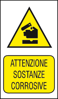 gbc Attenzione sostanze corrosive Cartello in PVC , spessore 0.5mm, dimensioni 20x30cm, di pericolo RSHT06036