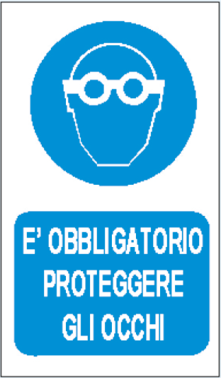 gbc � obbligatatorio proteggere gli occhi Cartello in PVC , spessore 0.5mm, dimensioni 20x30cm, di obbligo RSHT06043