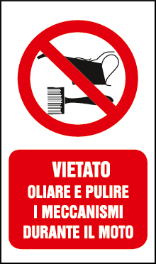 gbc Vietato oliare e pulire i meccanismi durante il moto RSHT06064.