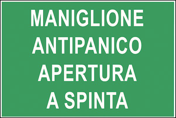 gbc Maniglione antipanico apertura a spinta Cartello in Vinile Adesivo , spessore 0.01mm, dimensioni 20x30cm RSHT07106