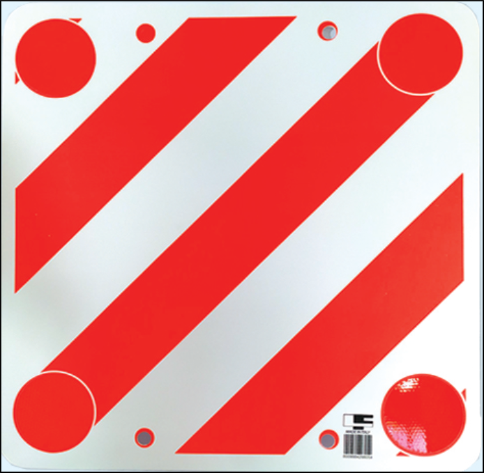 gbc Carichi sporgenti in polionda Cartello in Polionda Rinfrangente, dimensioni 50x50cm, con 4 adesivi rinfrangenti RSHT09805