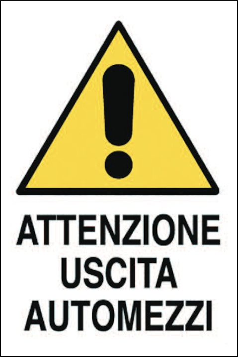 gbc Cartello attenzione USCITA AUTOMEZZI Cartello in Polionda, spessore 2.5mm, dimensioni 40x60cm RSHT300030