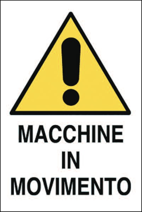 gbc Cartello attenzione MACCHINE in MOVIMENTO Cartello in Polionda, spessore 2.5mm, dimensioni 40x60cm.
