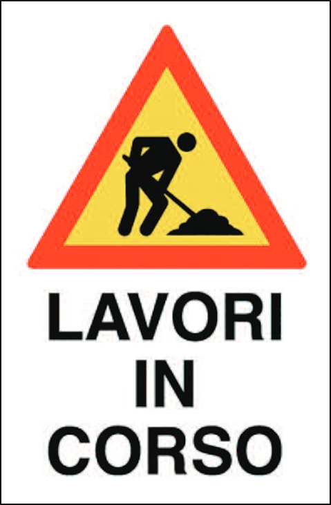 gbc Cartello attenzione LAVORI in CORSO Cartello in Polionda, spessore 2.5mm, dimensioni 40x60cm.