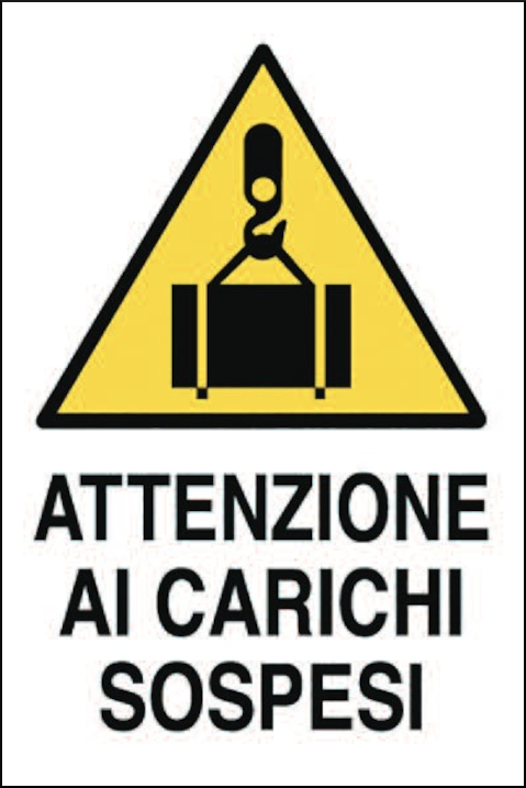 gbc Cartello attenzione ai CARICHI SOSPESI Cartello in Polionda, spessore 2.5mm, dimensioni 40x60cm RSHT300900