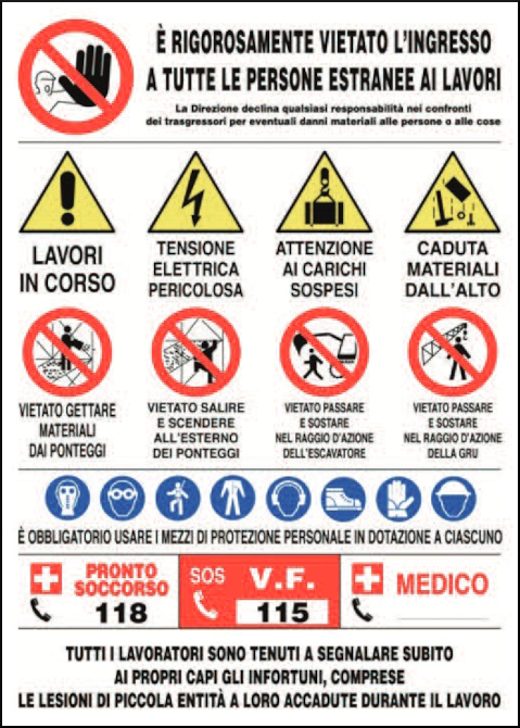 gbc Cartello informativo 21 simboli Cartello in Polionda, spessore 2.5mm, dimensioni 60x80cm.