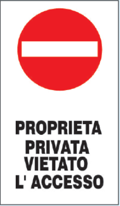 gbc Strada privata vietato l'accesso Cartello in PVC , spessore 1mm, dimensioni 25x45cm, stradali e condominiali.