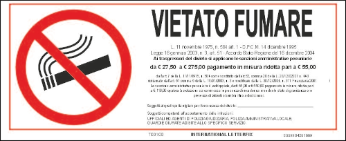 gbc Cartello di vietato fumare 2 Cartello in PVC , spessore 1mm, dimensioni 31x14cm, di divieto, segnaletica di sicurezza conferme al DLGS 81 del 09/04/2008.