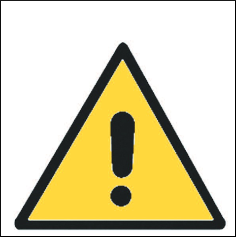 gbc Pittogramma adesivo pericolo GENERICO In Vinile, spessore 0.10mm, colore e simboli a norma CEE, dimensioni 17x17cm.