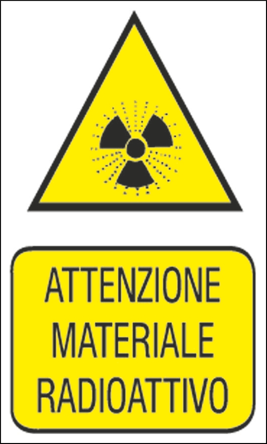 gbc Attenzione materiale radioattivo Cartello in PVC , spessore 0.5mm, dimensioni 20x30cm, di pericolo.