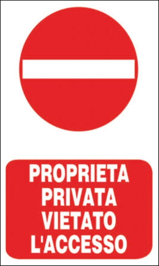 gbc Propriet privata, vietato laccesso Cartello in PVC , spessore 0.5mm, dimensioni 20x30cm, di divieto.