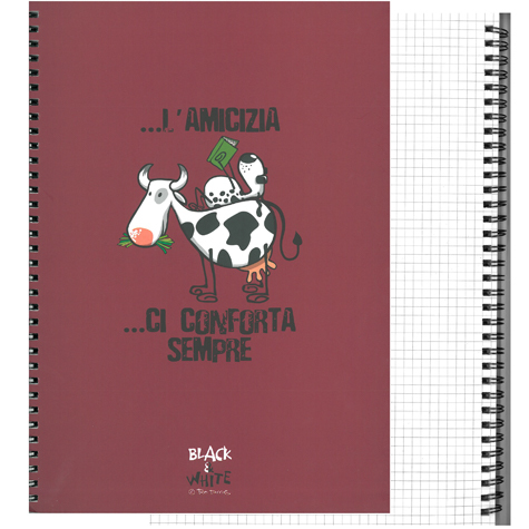 Black&White, NotebookSpiralato Quadretti4mm, A4 Mucca/cane RUG6748.04.Fmu - immagine aggiuntiva