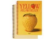 gbc FruitsLineRuggeri. QuadernoSpiralato Quadretti da 5mm. Yellow Strawberry Blocchi spiralati di 70 fogli da 80gr. Formato A4 (21x29.7cm), quadretti 5mm. In carta gialla.
