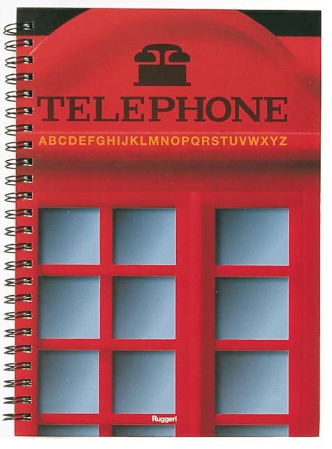 gbc RubricaPhone, SpiraleMetallica, 48fogli, A5 con 48 pagine in cartoncino finissimo stampato a due colori da 120gr. Rilegatura a spirale metallica sul lato lungo.